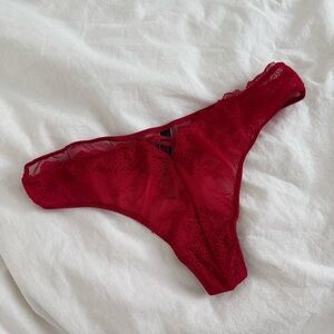 Lace Red Thong